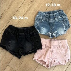 Stylish girls denim Shorts - Black, Blue, Pink